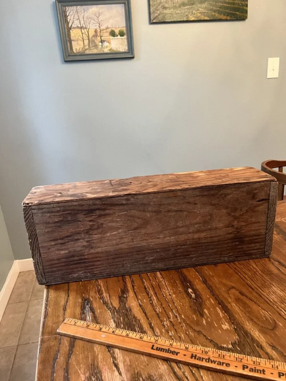 Vintage Handmade Wooden Toolbox Rustic 21